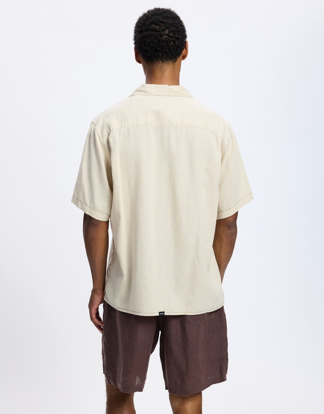 Thrills - Hemp Minimal Thrills Contrast Stitch Cropped Bowling Shirt