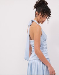Calli - Sayer Satin Midi Halter Dress