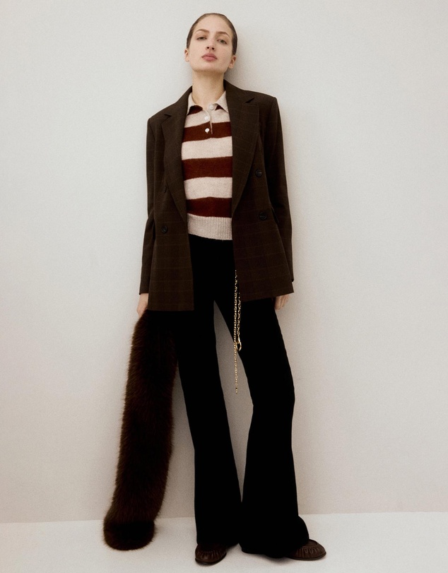 M.N.G - Striped Polo-Neck Sweater
