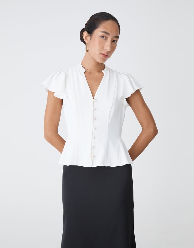 Forcast - Carissa Gathered Sleeve Top
