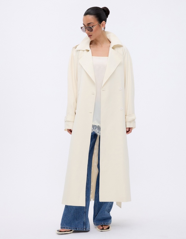 Revibe - Repaired Minima Esenciales Isra Cotton Twill Trench Coat - AU 6