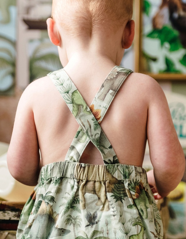 Fleur Harris - 'Prehistorica' Brontis Romper in Olive Leaf