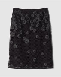 & Other Stories - Floral-Appliqué Mesh Midi Skirt