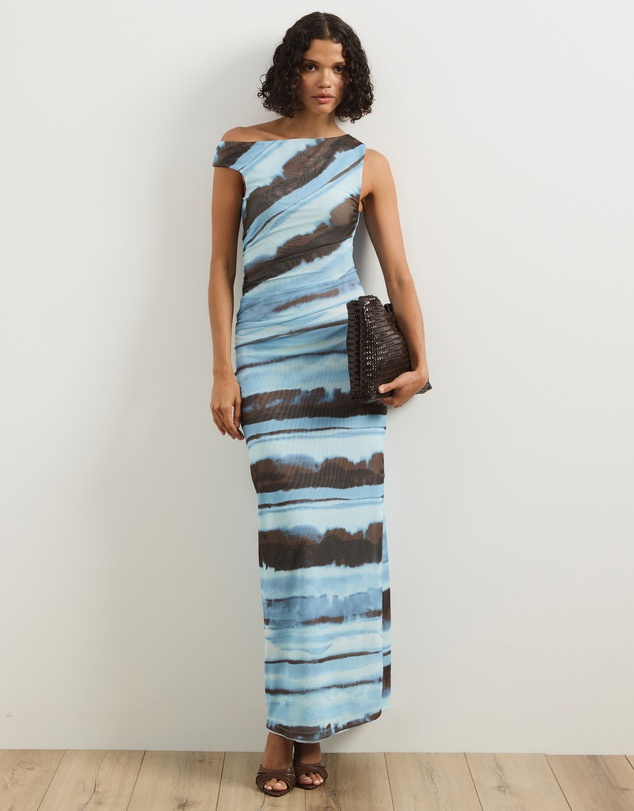 Atmos&Here - Koda Mesh Off Shoulder Midi Dress