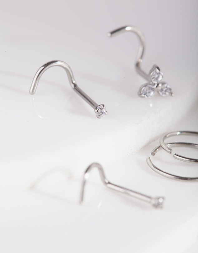 Lovisa - Surgical Steel Nose Ring & Stud 6-Pack