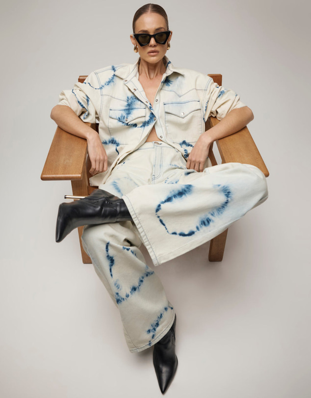 ONE TEASPOON - Revival Tie-Dye Lowriders Low Waist Wide Leg Denim - Tie Dye Dreams