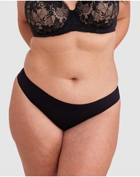 Bras N Things - Smooth Comfort Lace Bikini Knicker - Black