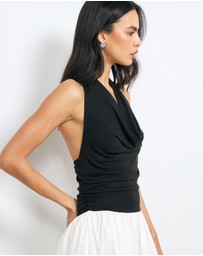 AERE - Jori Cowl Neck Midi Dress