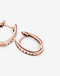 Michael Hill - Huggie Earrings with 0.25 Carat TW of Diamonds in 10kt Rose Gold