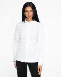 Dazie - Tia Ruched Button Up Shirt
