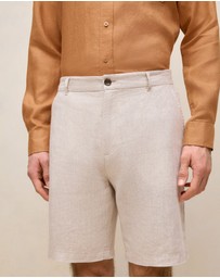 Trenery - Linen Tailored Relaxed Short in Flax