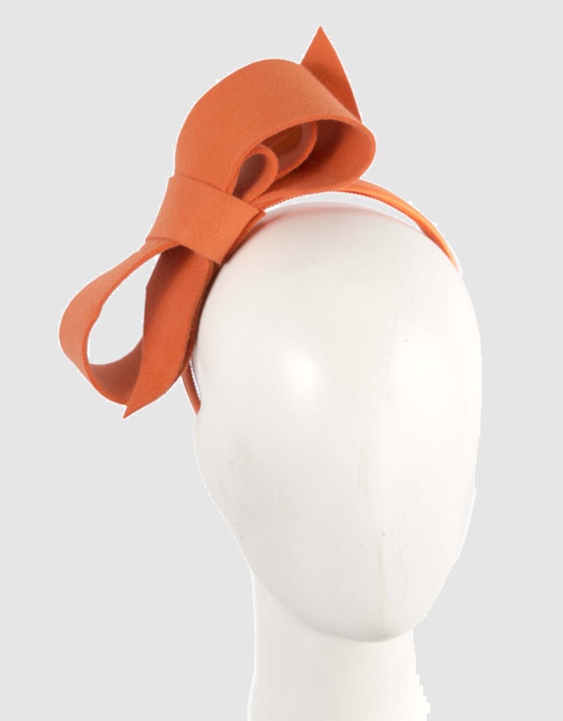 Max Alexander - Felt Orange Bow Fascinator