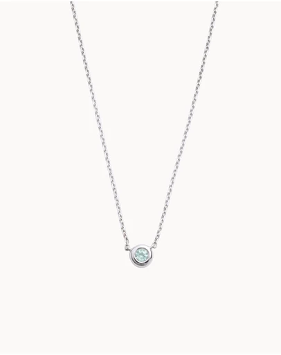 Kirstin Ash - Petite Birthstone Necklace March Aquamarine