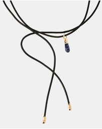PDPAOLA - Sodalite Drop Pendant Leather Necklace