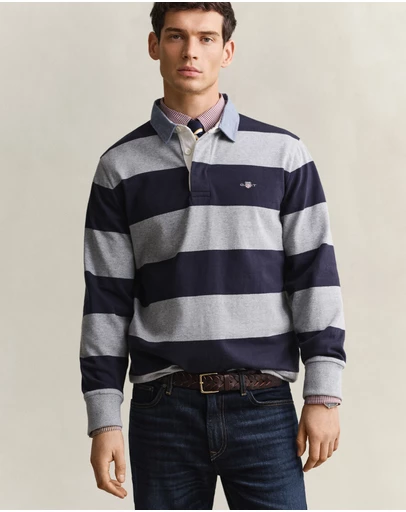 Gant - Chambray Collar Striped Heavy Rugger