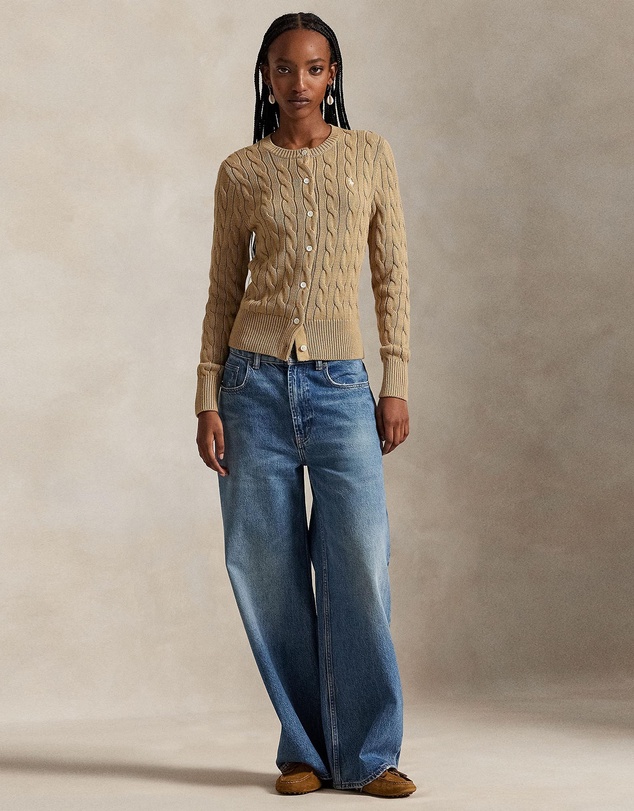 Polo Ralph Lauren - Cable-Knit Cotton Crewneck Cardigan - The ICONIC Exclusive
