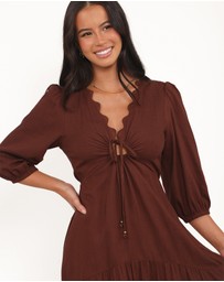 Petal & Pup - Eleonara Midi Dress - Chocolate