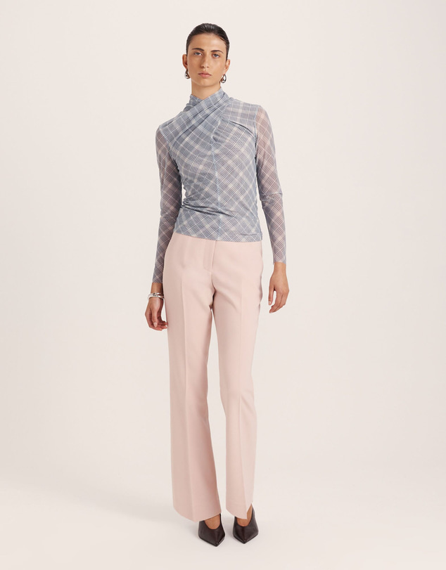 SABA - Astrid Check Mesh Long Sleeve Top