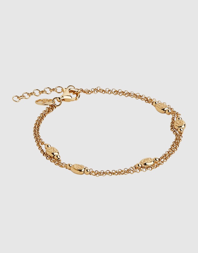 Najo - Volare Yellow Gold Double Chain Bracelet (18.5cm+ext)