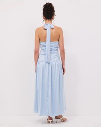 Calli - Sayer Satin Midi Halter Dress