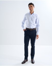 3 Wise Men - 3 Wise Men Library Blue Check Shirt