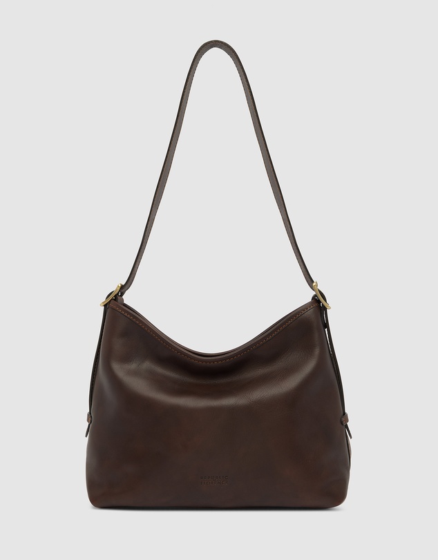 Republic of Florence - Sophia Matt Chocolate Leather Shoulder Bag