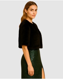 Honey and Beau - Casablanca Faux Fur Cape