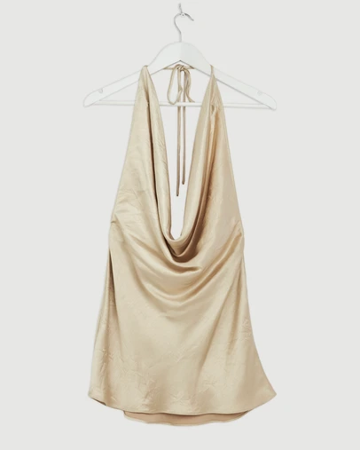 Revibe - Repaired Shona Joy Andie Low Cowl Mini Dress - AU 8