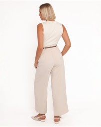 Petal & Pup - Ceres Belted Wide Leg Pant - Stone