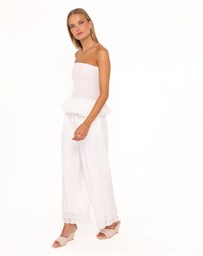 Petal & Pup - Eliska Frill Hem Pant - White