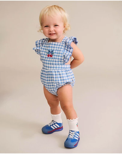 Huxbaby - Gingham Bow Playsuit - Babies