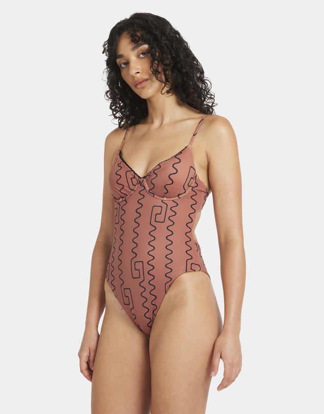 RVCA - Womens Thought Pattern One Piece Swimsuit