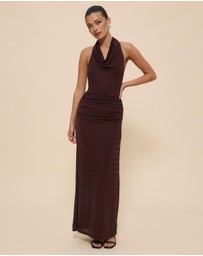 CHANCERY - Draped Bodice Halter Jersey Dress