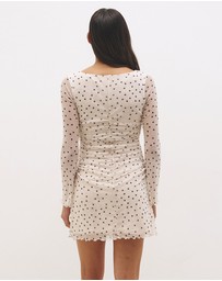 MON RENN - Vesper Spot Long Sleeve Mini Dress