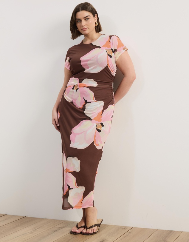 Atmos&Here Curvy - Cap Sleeve Maxi Dress