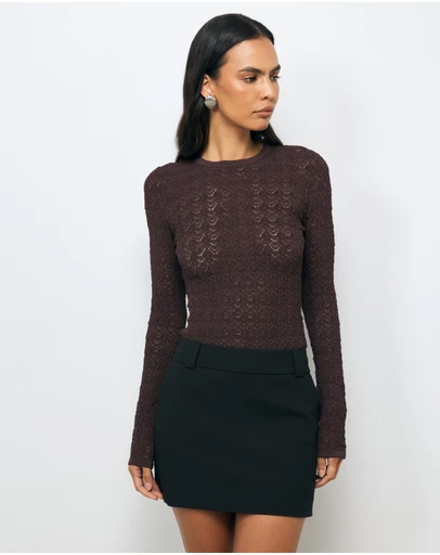 AERE - Tala Lace Knit Top