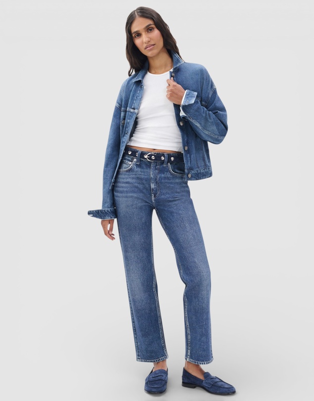 rag & bone - rb Miramar Ponte Harlow Mid Rise Ankle Straight