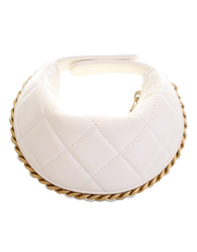 Pre-Loved by Azura Reborn - Pre-Loved Mini Shiny Crumpled Quilted Lambskin Chain Around Pouch