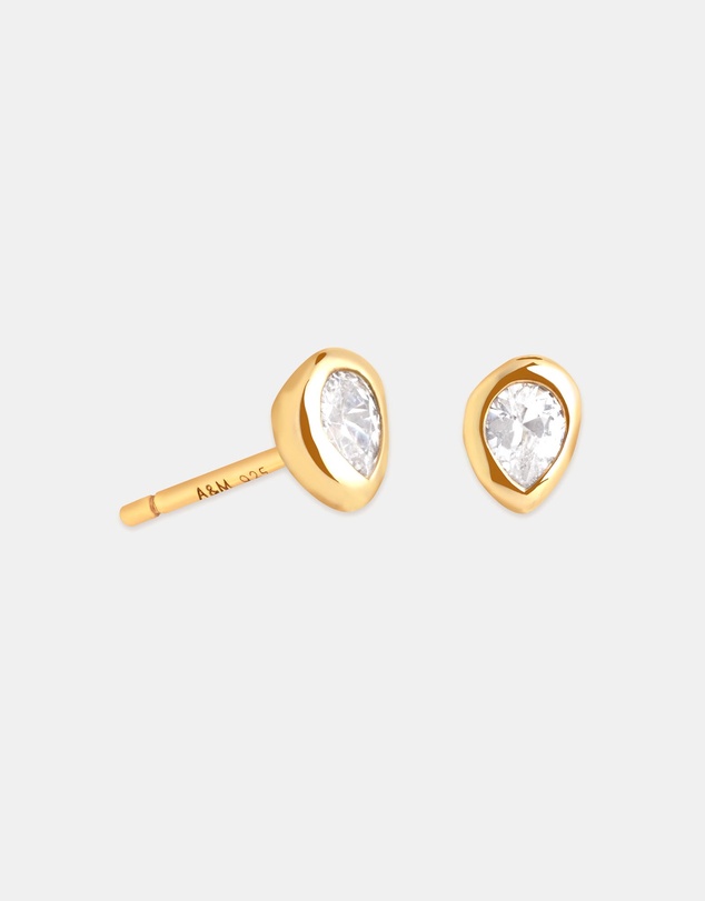 Astrid & Miyu - Pear Bezel Studs
