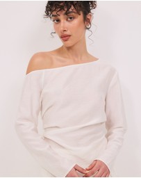 Calli - Amara Ruched Sheer Long Sleeve Top