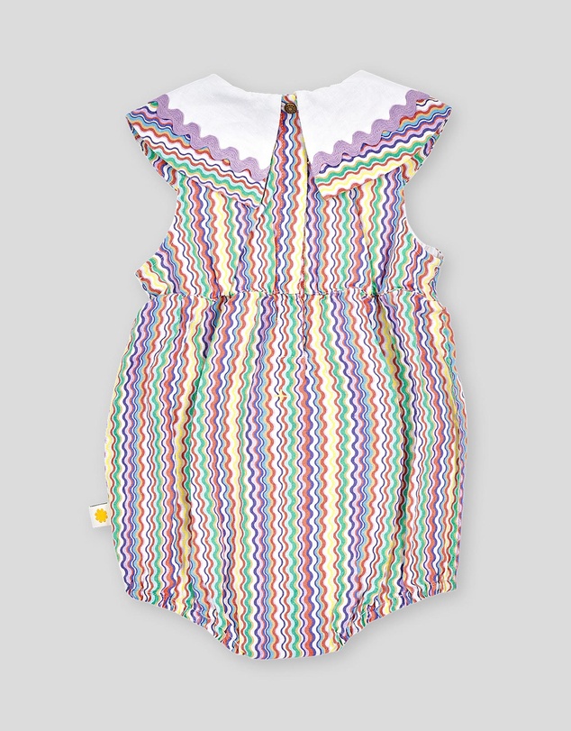 Goldie + Ace - Ric Rac Ava Collared Romper - Babies