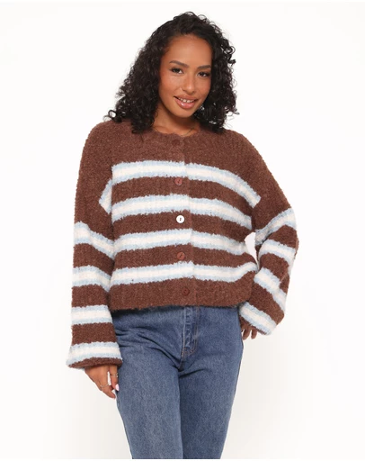 Petal & Pup - Albertine Cardigan - Brown Stripe