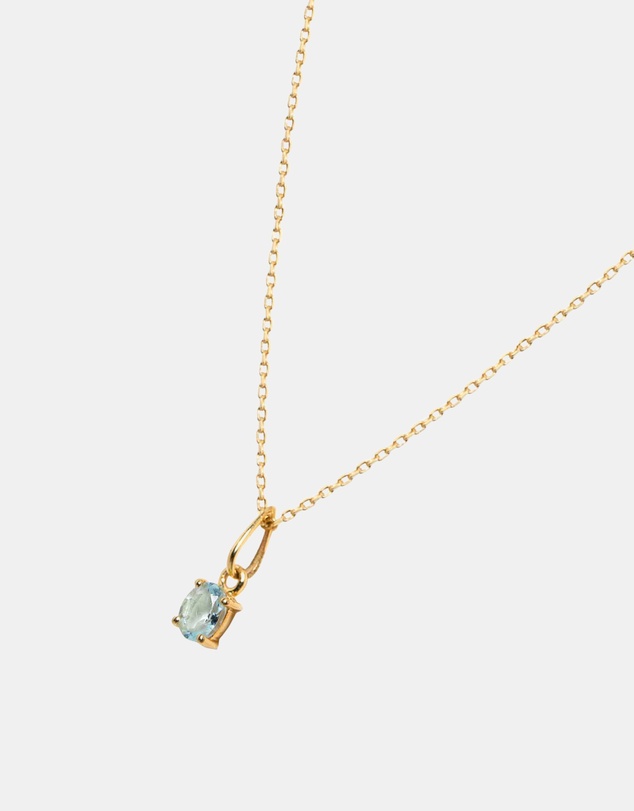 Luna Rae - Solid Gold - Aquamarine Necklace
