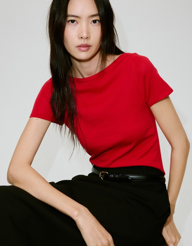 M.N.G - Short Sleeve Fine-Knit Sweater