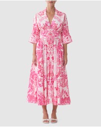 Camilla - Shaped Waistband Midi Dress