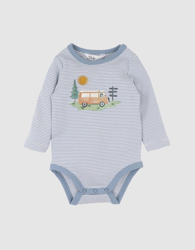 Bebe by Minihaha - Alvin Organic Stripe LS Bodysuit - Babies
