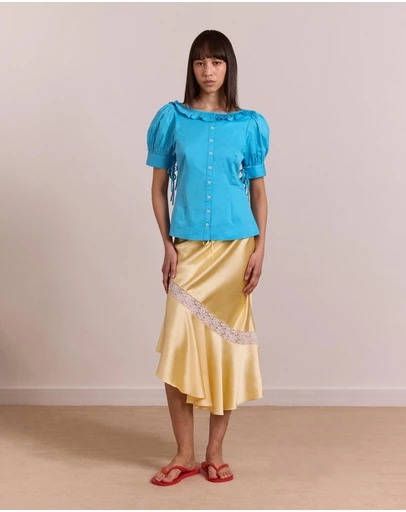 Damson Madder - Delphia Satin Midi Skirt