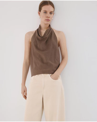 M.N.G - Lyocell Top with Draped Neck