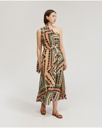 Oxford - Samina Printed One-Shoulder Dress