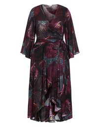 City Chic - Evangeline Orchid Print Wrap Maxi Dress